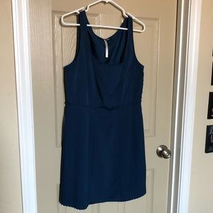 Lauren Conrad navy pleated dress. Size 12
